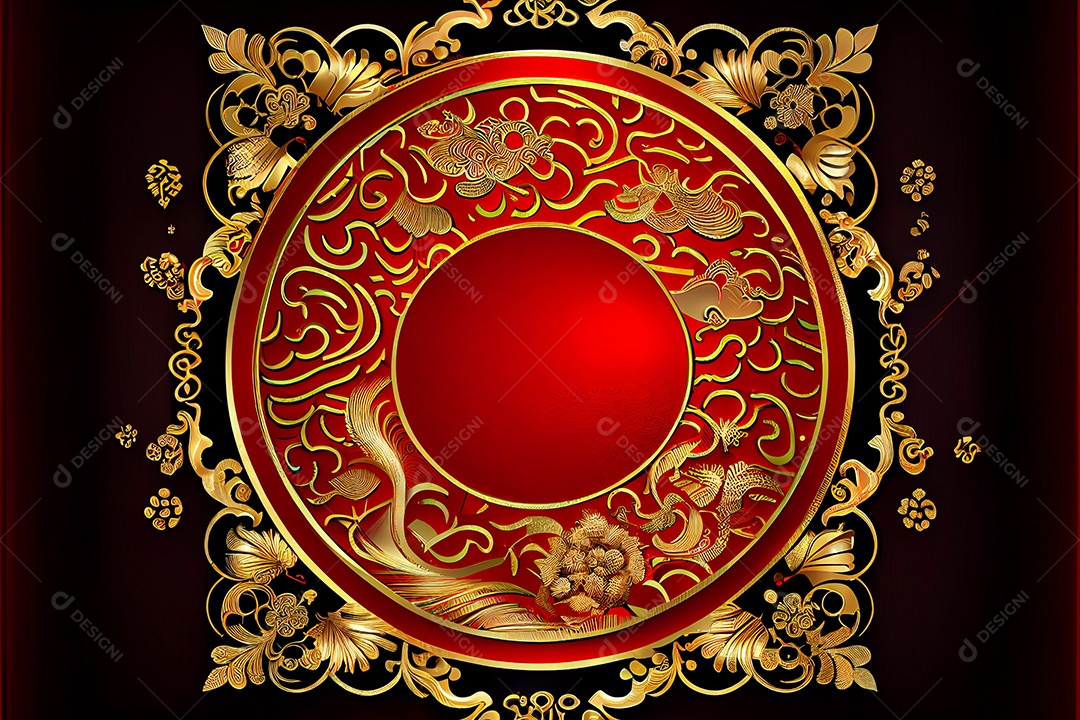 Projeto do ano novo chinês, festival da primavera, festival das lanternas ouro vermelho