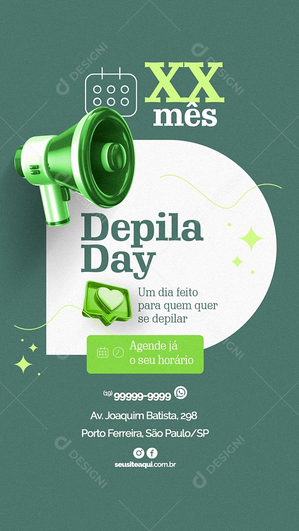 Story Depila Day Um Dia Feito para Quem quer se Depilar Depilação a Laser Social Media PSD Editável