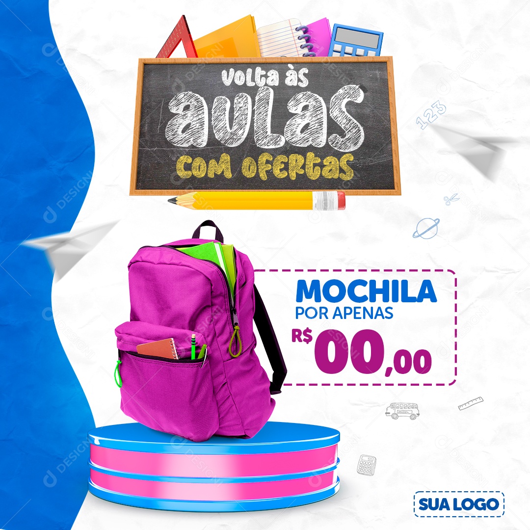 Volta às Aulas Com Ofertas Venha Conferir Social Media PSD Editável