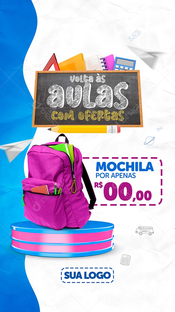 Story Volta às Aulas Com Ofertas Venha Conferir Social Media PSD Editável