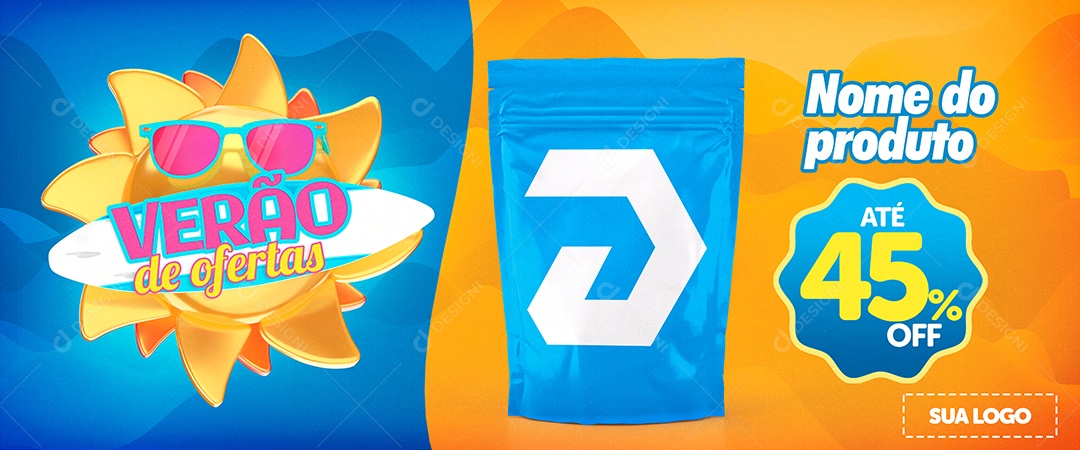 Banner Verão de Ofertas Até 45% Off Venha Conferir Social Media PSD Editável
