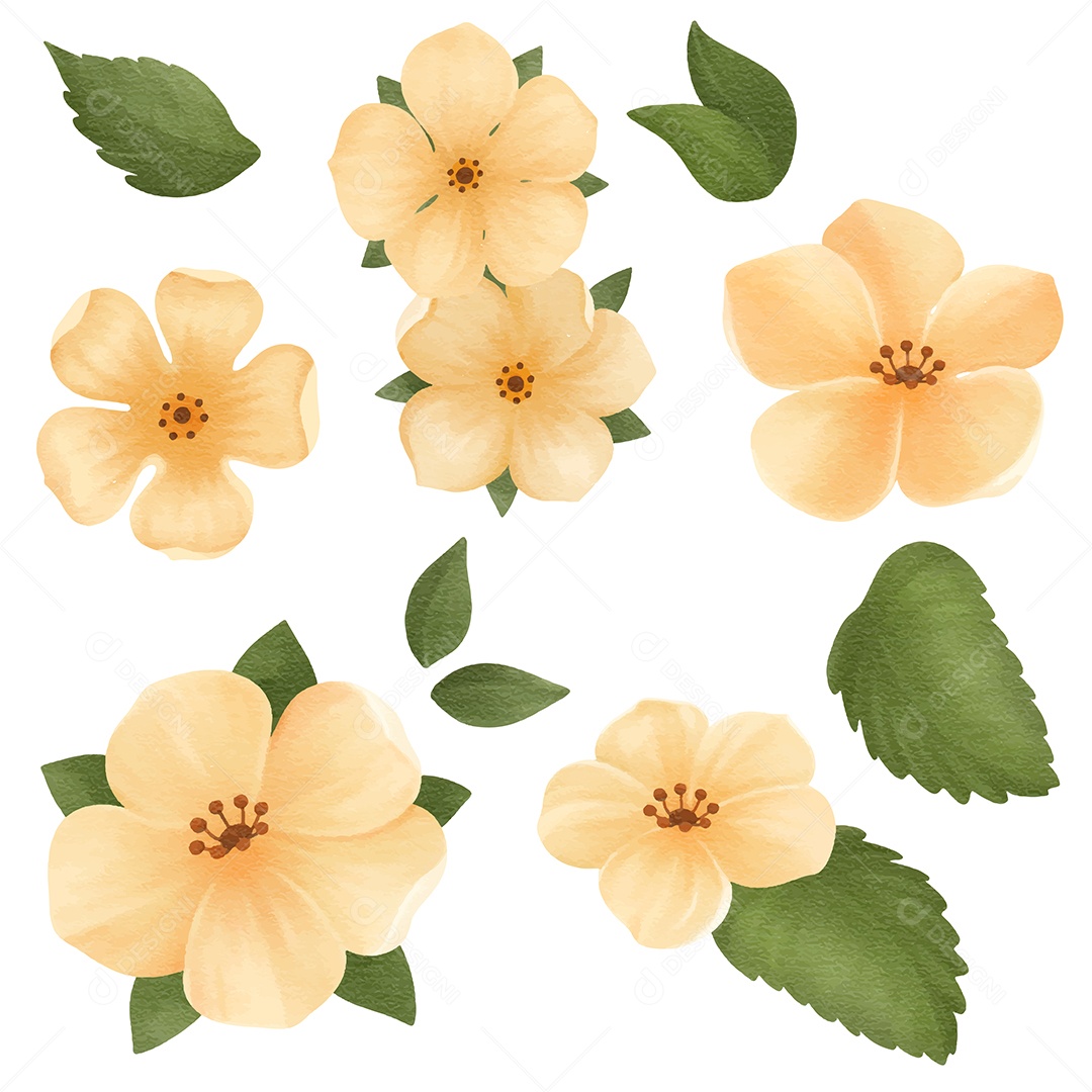 Lindas Flores de Buquê para Decoração Vetores EPS Editável