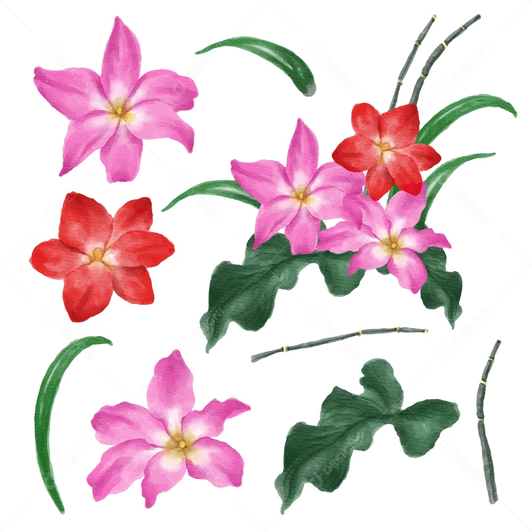 Lindas Flores de Buquê para Decoração Vetores EPS Editável