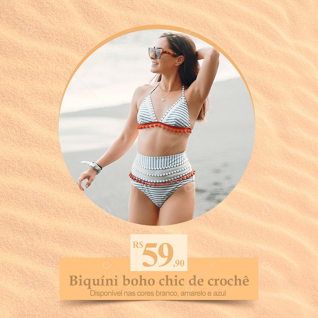 Biquini Boho Chice Social Media PSD Editável