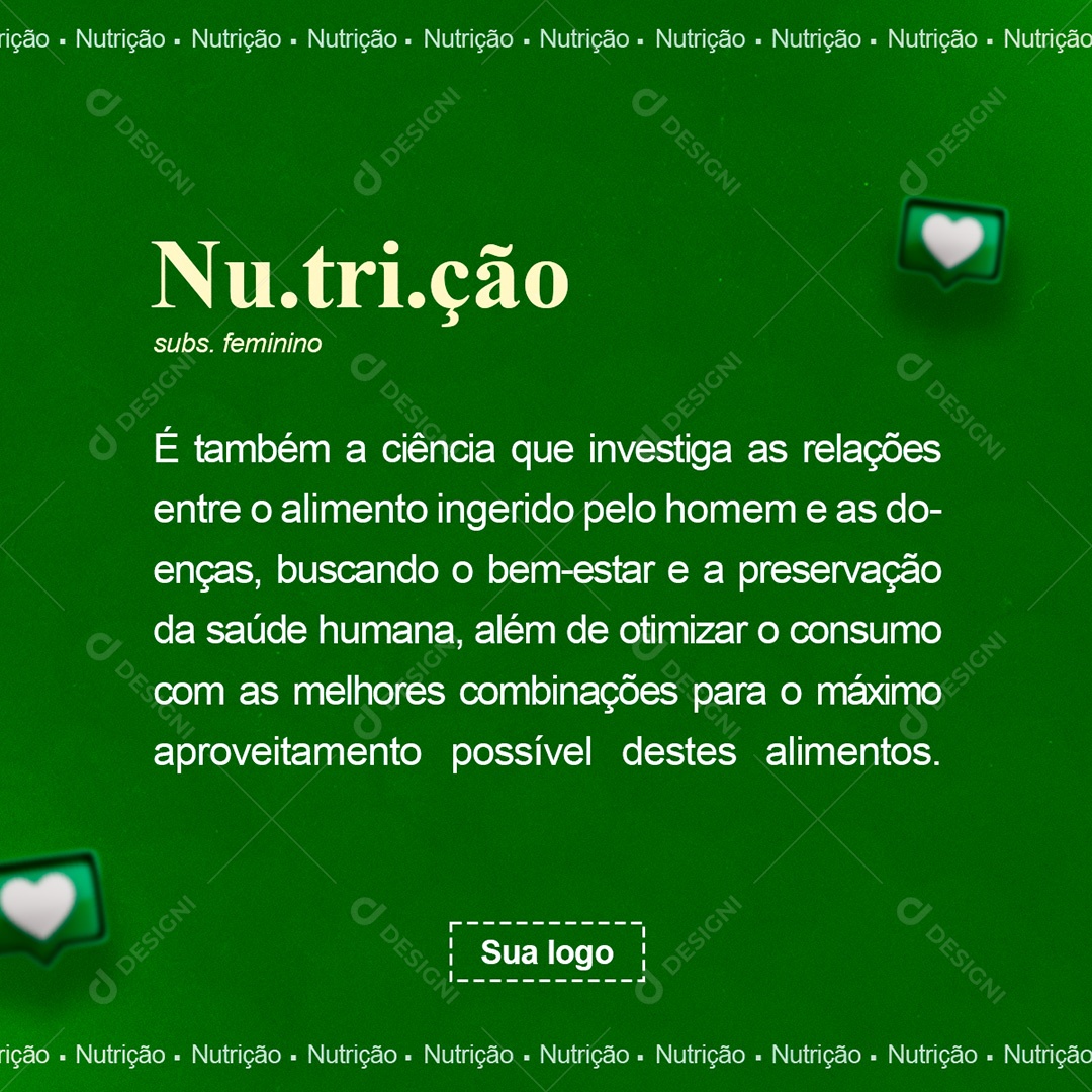 Post Nutricionista Social Media PSD Editável