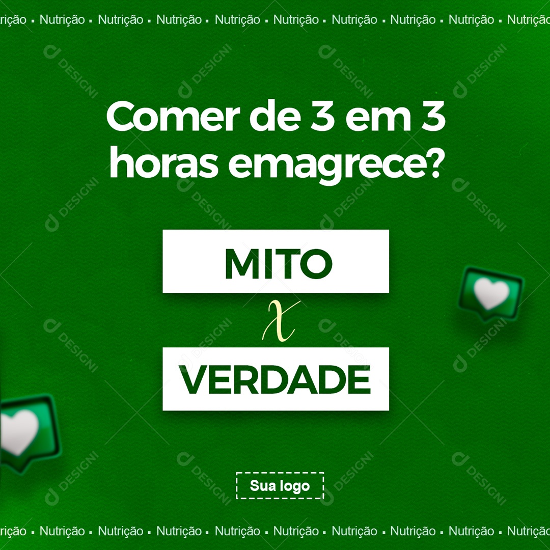 Post Nutricionista Social Media PSD Editável