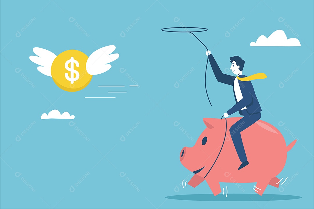 Empresários caçam dinheiro para ter sucesso nos negócios Vetor EPS