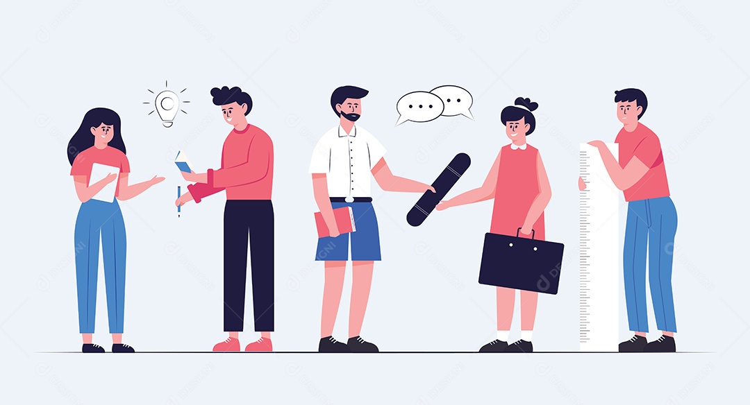 Os Alunos debatem projetos e enviam aos professores Vetor EPS