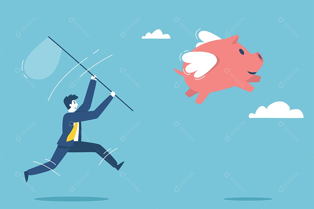 Empresários caçam dinheiro para ter sucesso nos negócios Vetor EPS