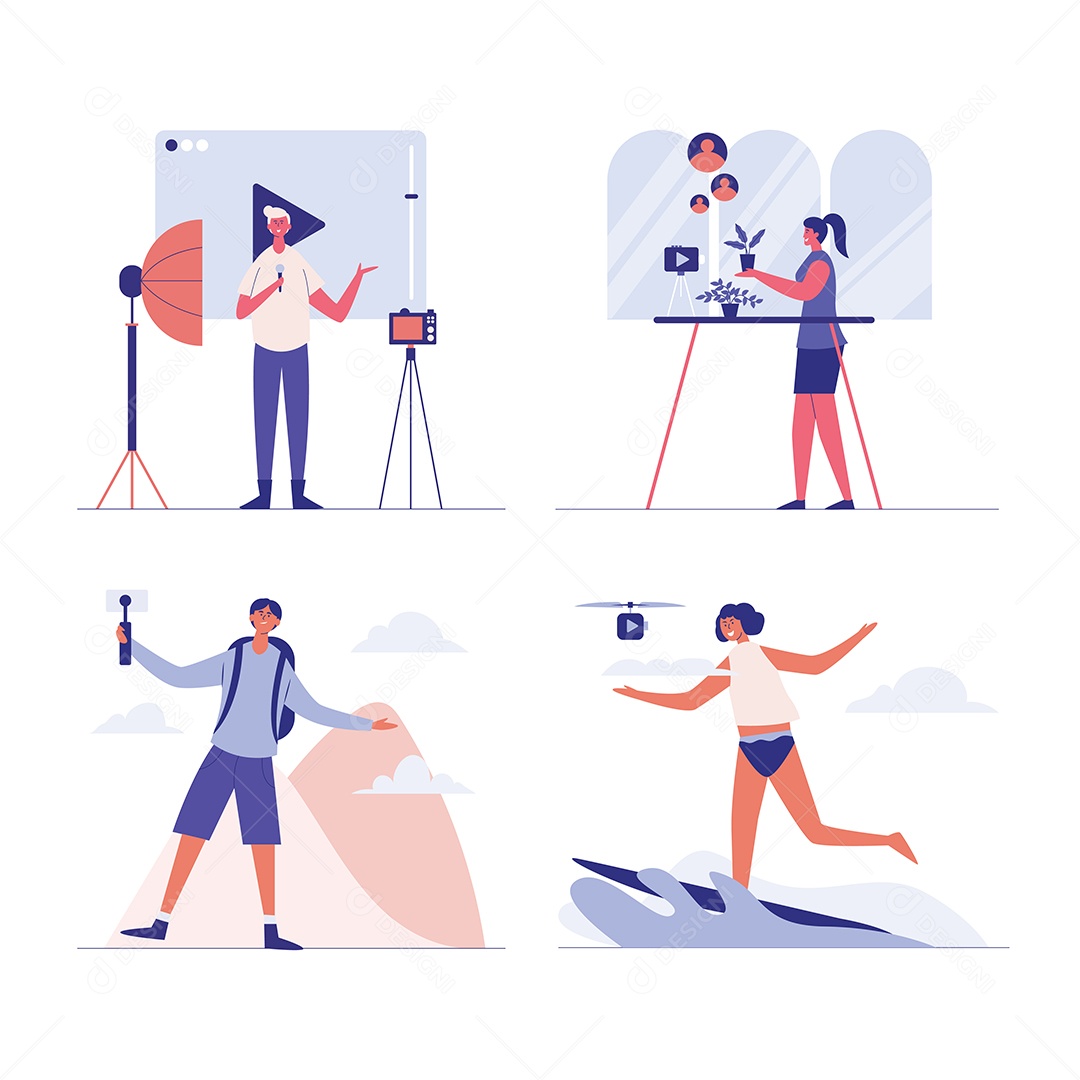 Empresários investem no mercado e no sucesso de seus investimentos Vetor EPS