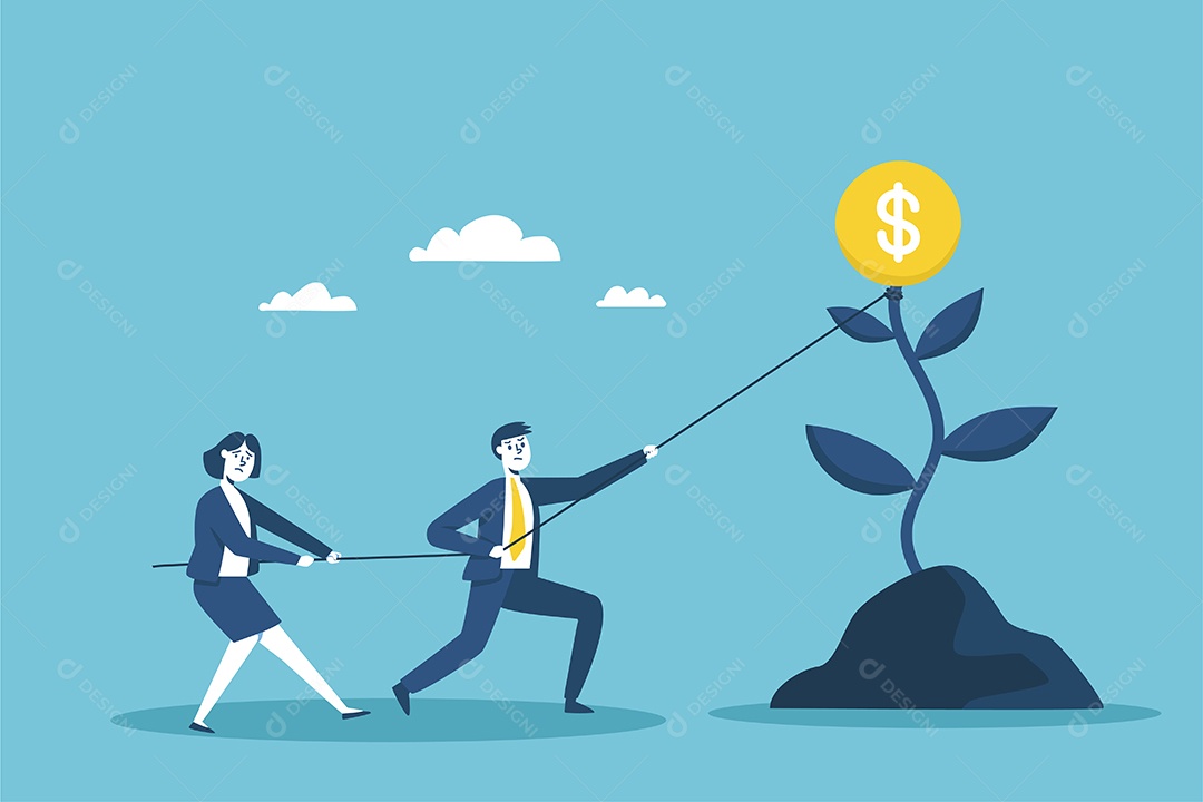 A Equipe de Negócios atrai Capital de Investidores para construir um sucesso Vetor EPS