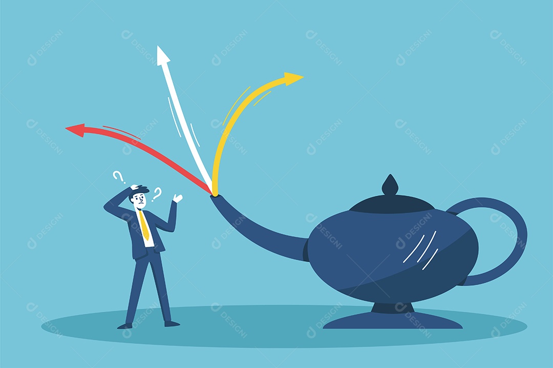 O Empresário ficou confuso e confuso sobre a direção Vetor EPS