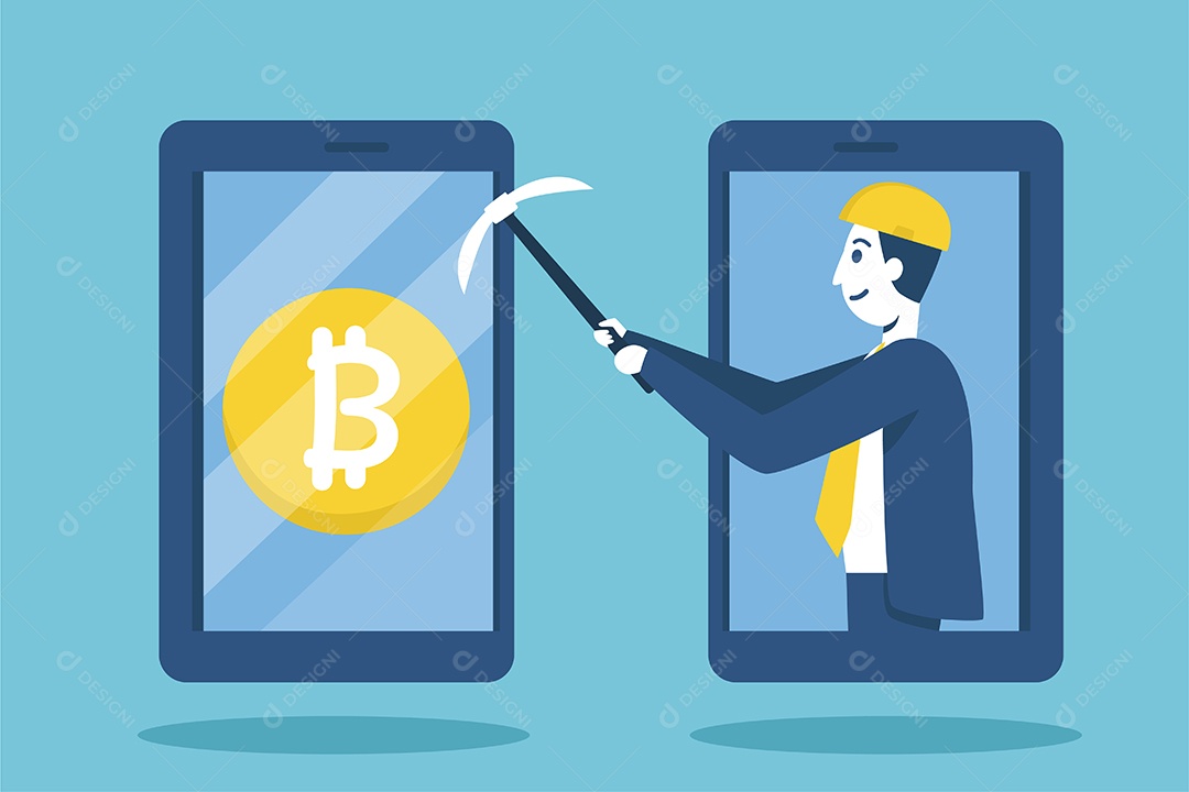 Empresários ganham dinheiro com o mundo financeiro digital moderno Vetor EPS