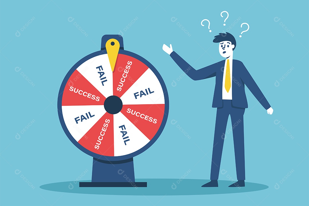 Um Empresário gira a roda da sorte, mas não acerta Vetor EPS