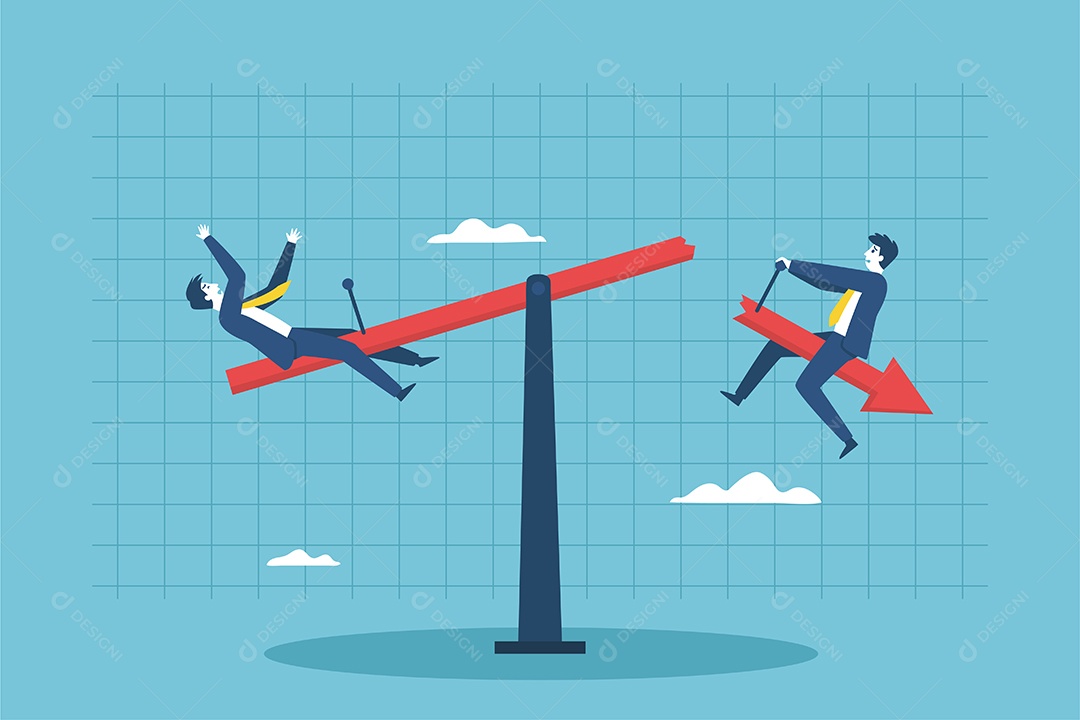 Empresários administram seus negócios com erros de risco e investimento Vetor EPS