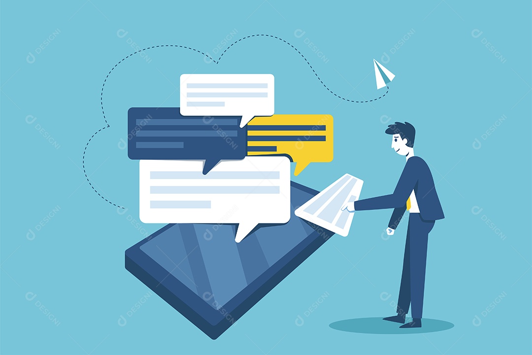 Conceito de Aplicativo de comunicação para Smartphone Vetor EPS