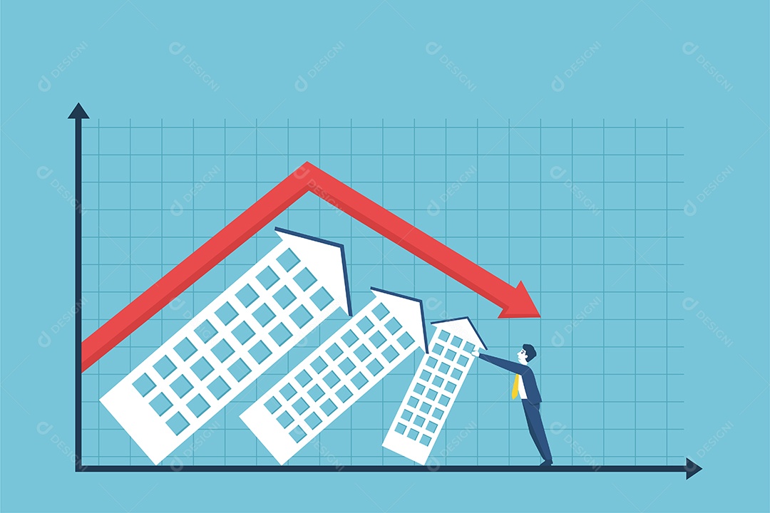 Um Empresário resolve os obstáculos da empresa e impede os danos Vetor EPS