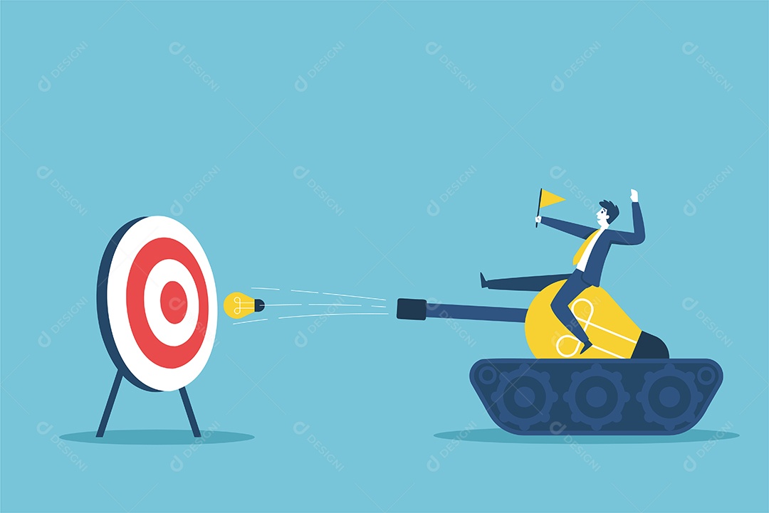 Um Homem de Negócios corre Riscos no Mar Vetor EPS