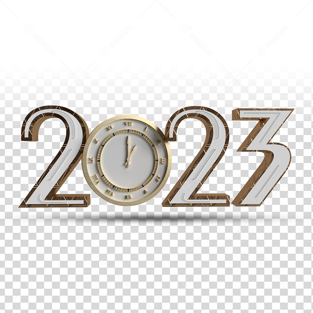 Elemento 3D 2023 Ano PSD