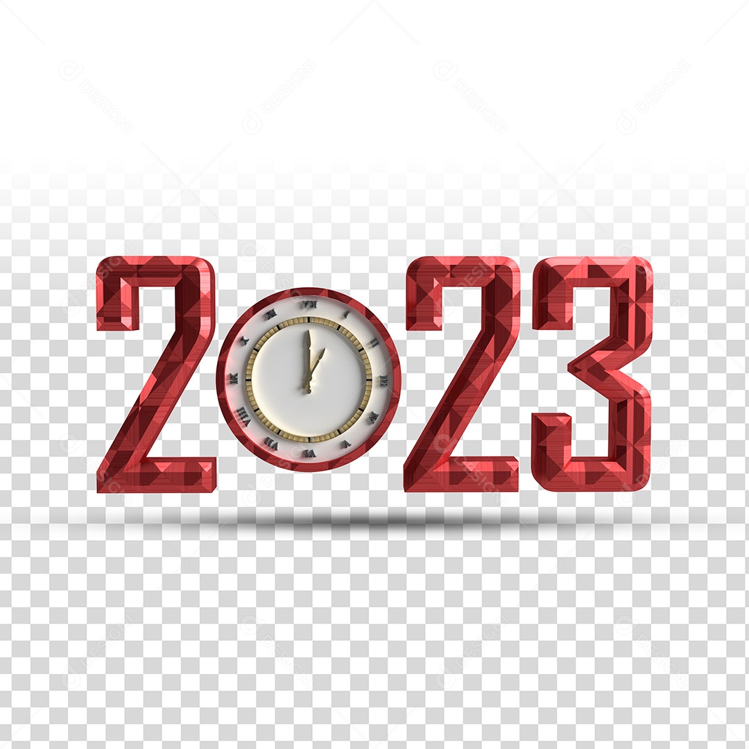 Elemento 3D 2023 Ano PSD