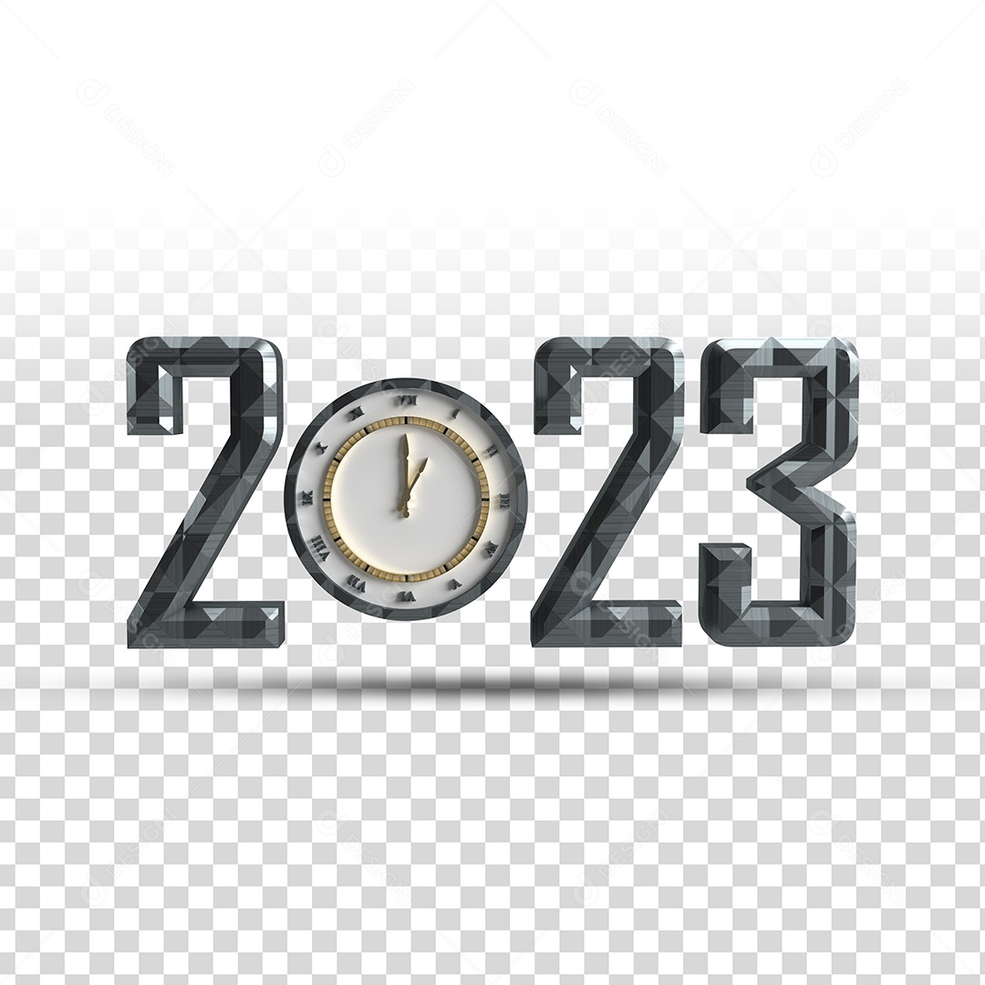 Elemento 3D 2023 Ano PSD