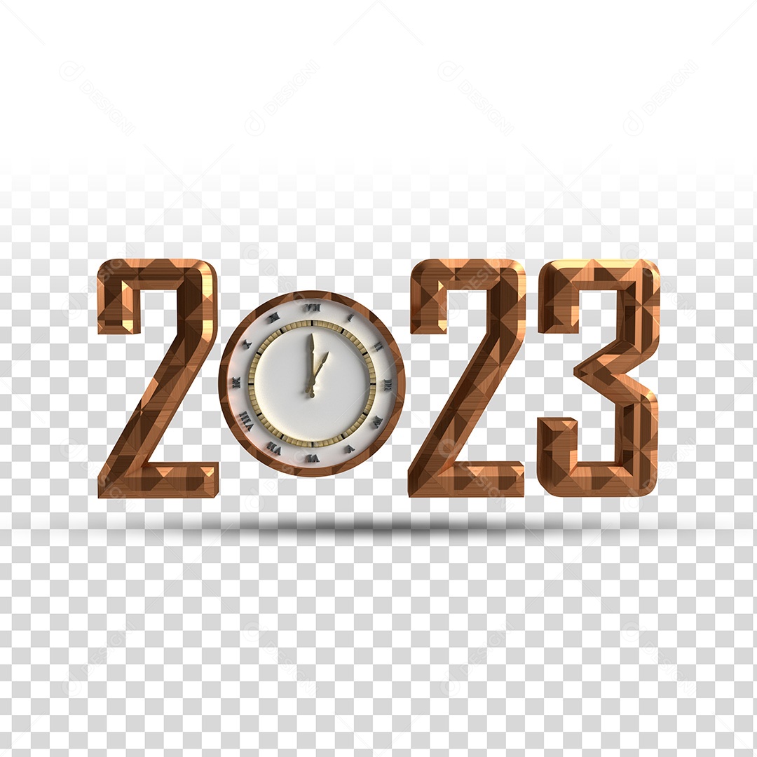 Elemento 3D 2023 Ano PSD