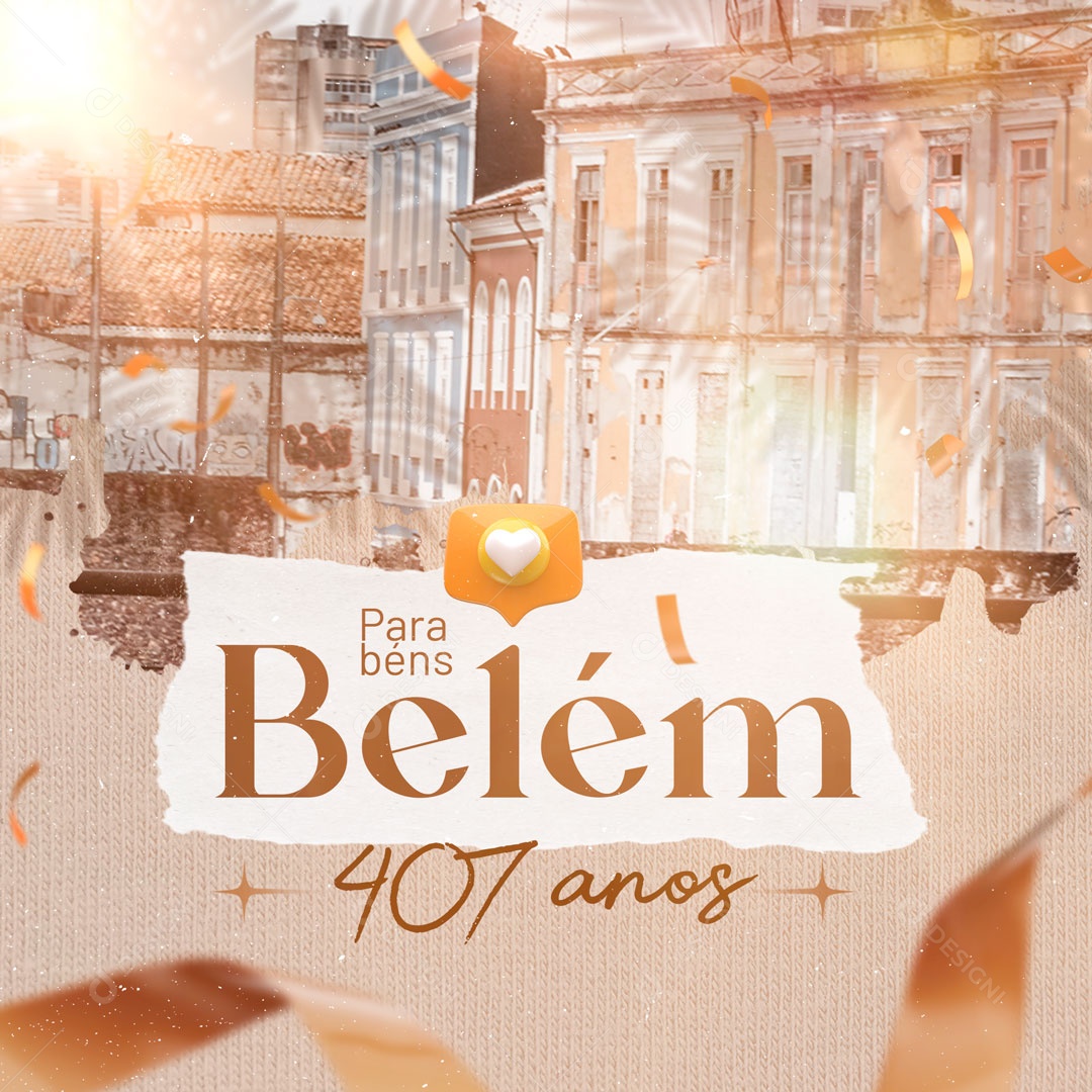 Aniversário de Cidade Parabéns Belém 407 Anos 12 de Janeiro Social Media PSD Editável