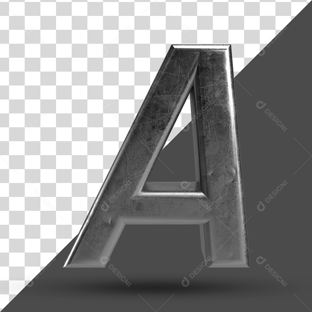 Letra A 3D PSD Para Composição