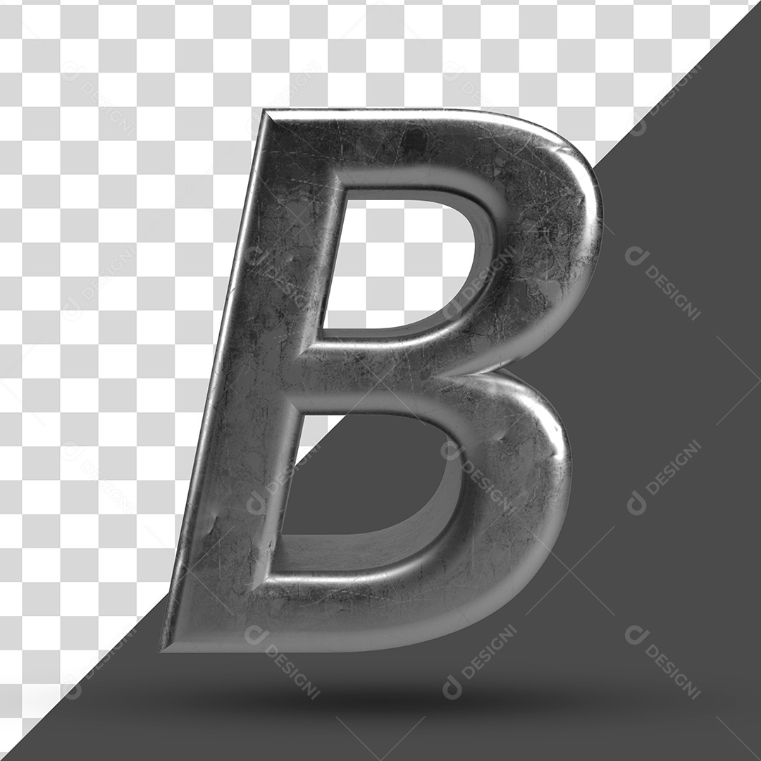 Letra B 3D PSD Para Composição