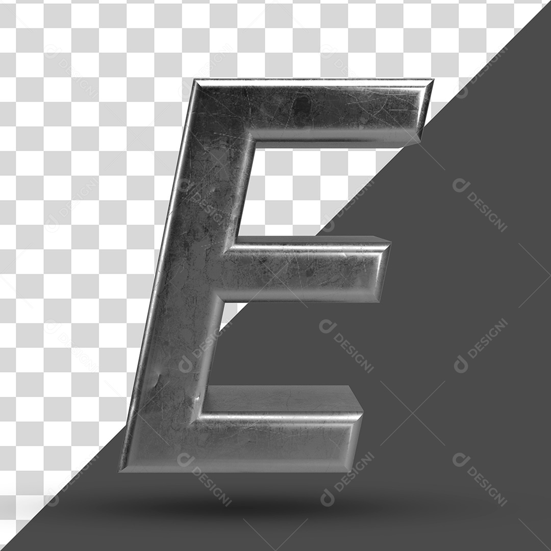 Letra E 3D PSD Para Composição