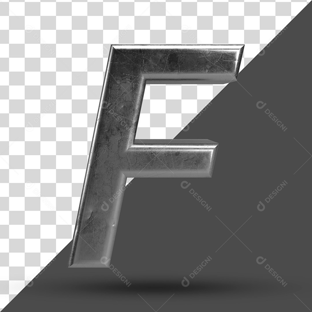 Letra F 3D PSD Para Composição