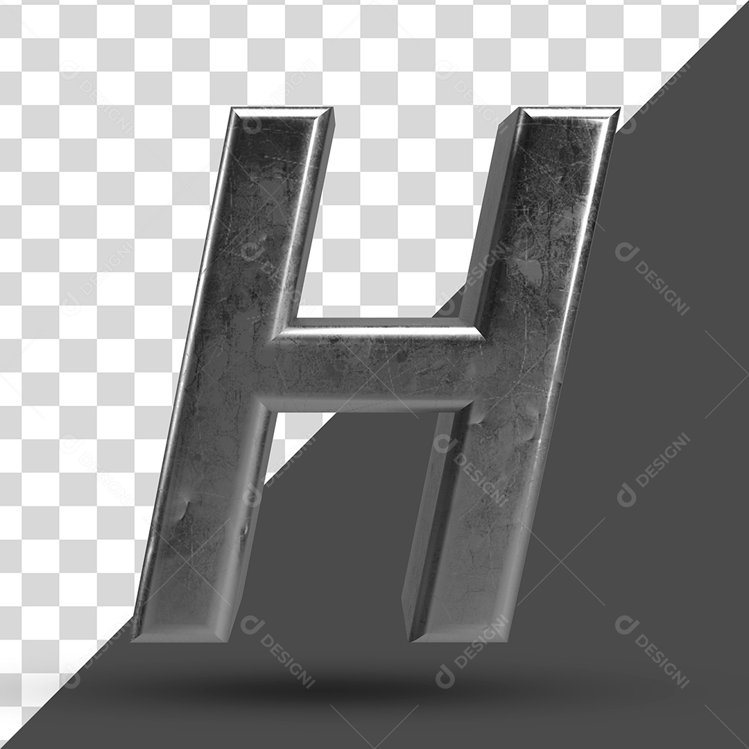 Letra H 3D PSD Para Composição