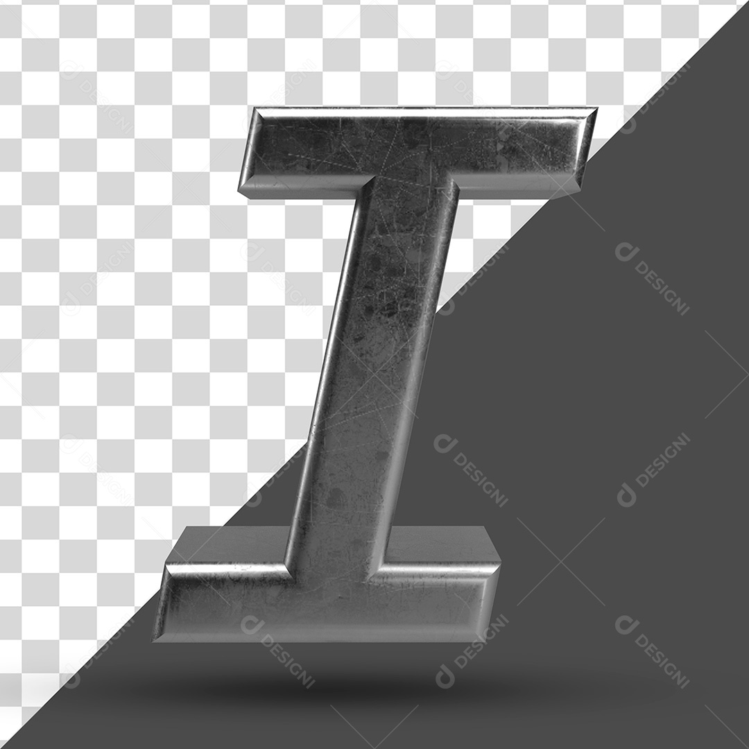 Letra I 3D PSD Para Composição