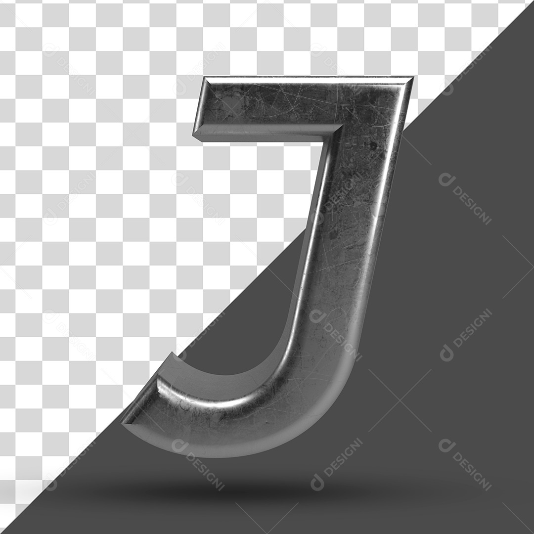 Letra J 3D PSD Para Composição