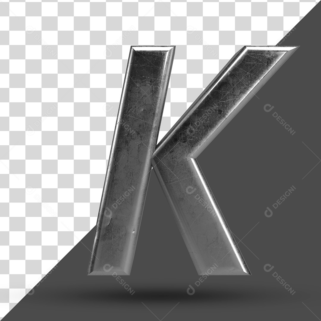 Letra K 3D PSD Para Composição