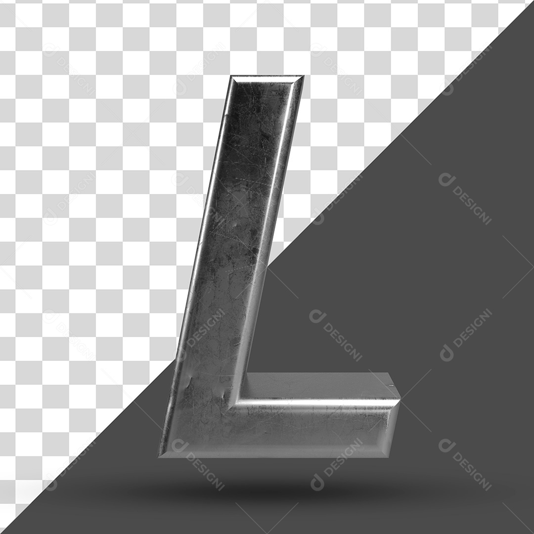 Letra L 3D PSD Para Composição