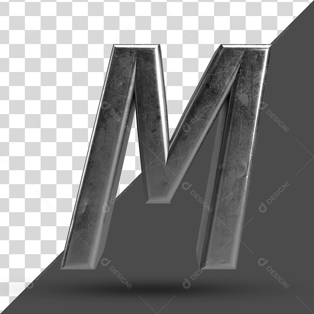 Letra M 3D PSD Para Composição