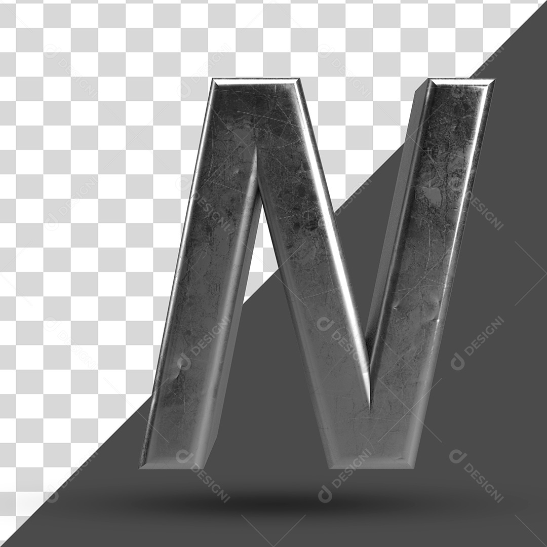 Letter N 3D PSD For Compositing