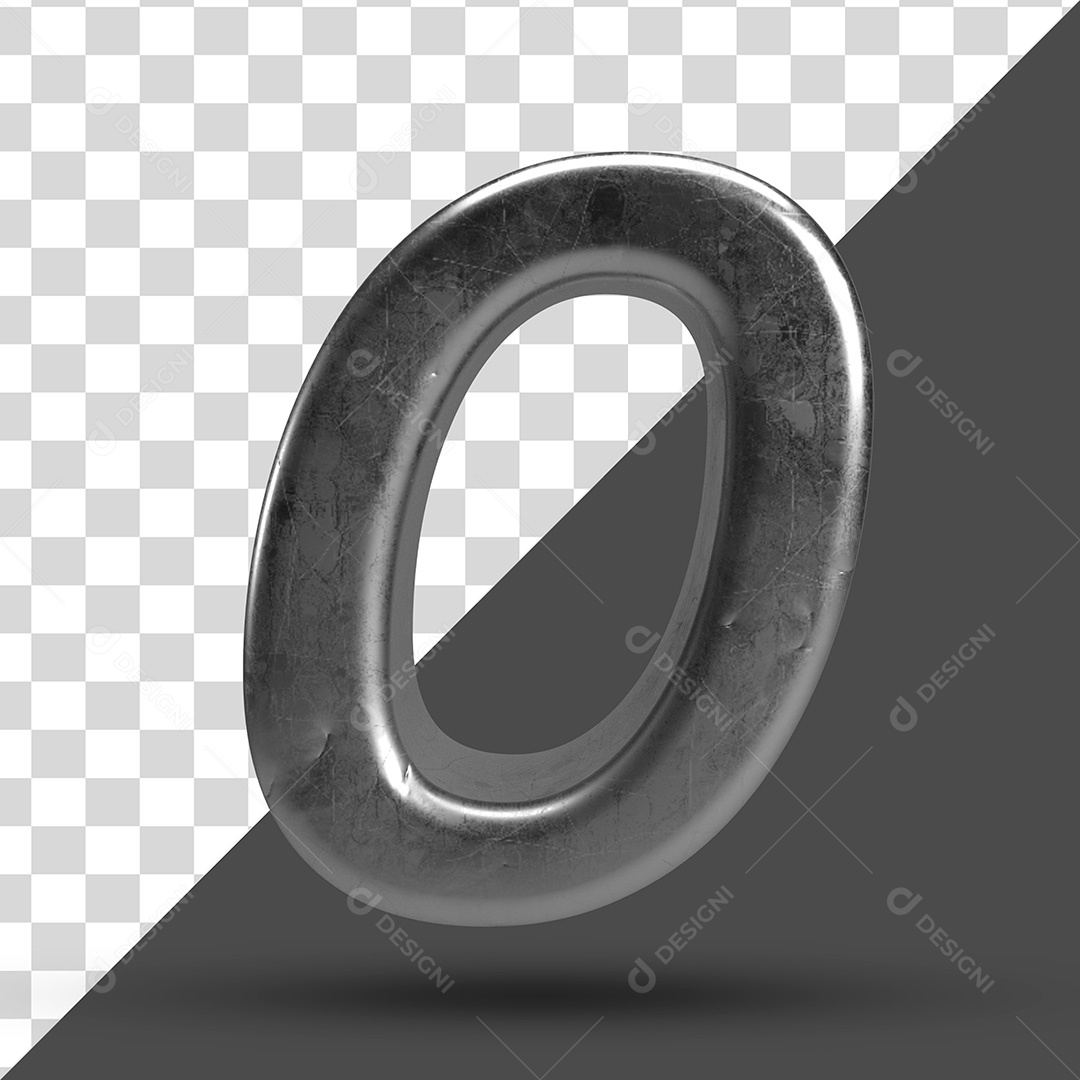 Letra O 3D PSD Para Composição