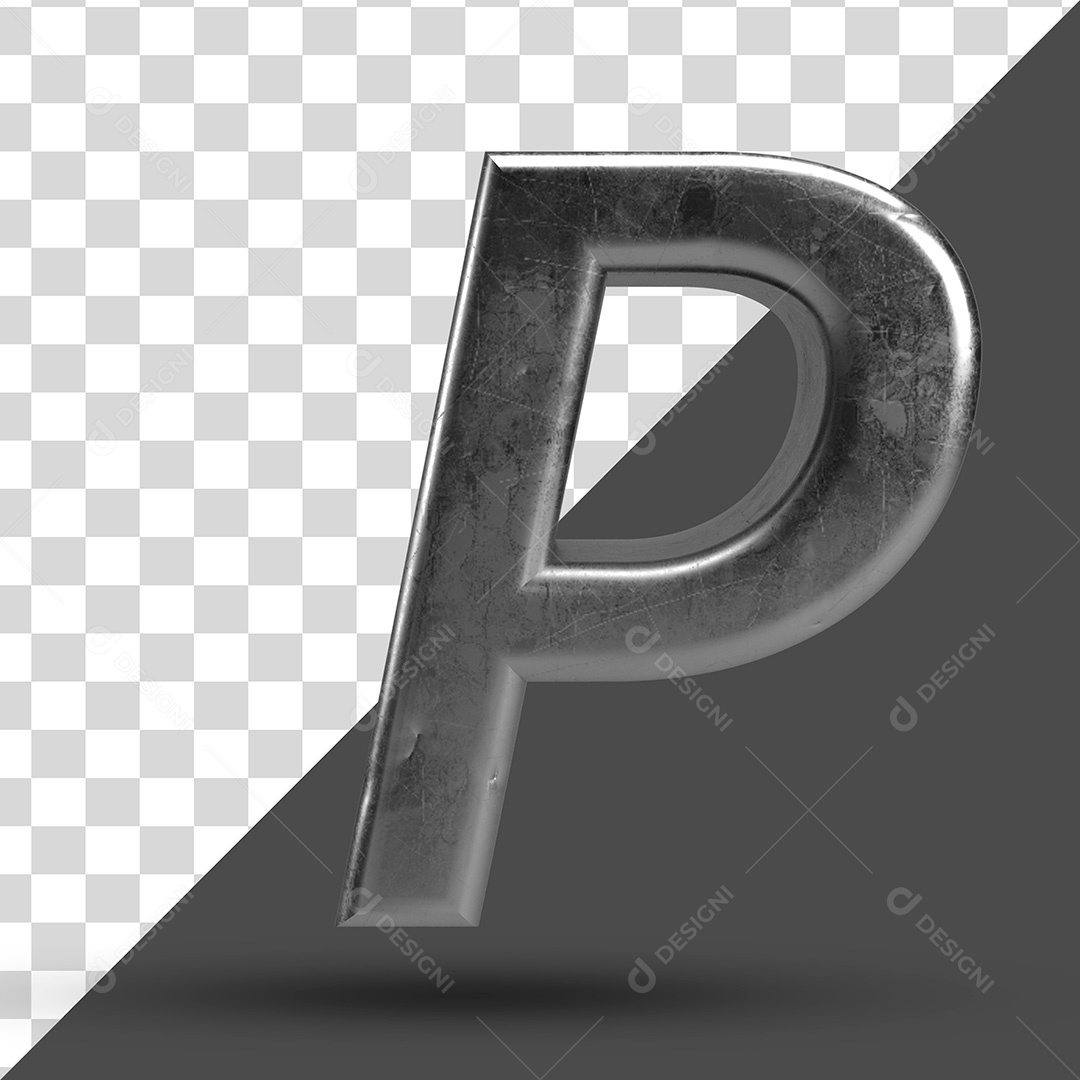 Letra P 3D PSD Para Composição