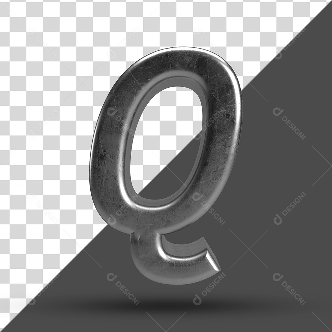 Letra Q 3D PSD Para Composição