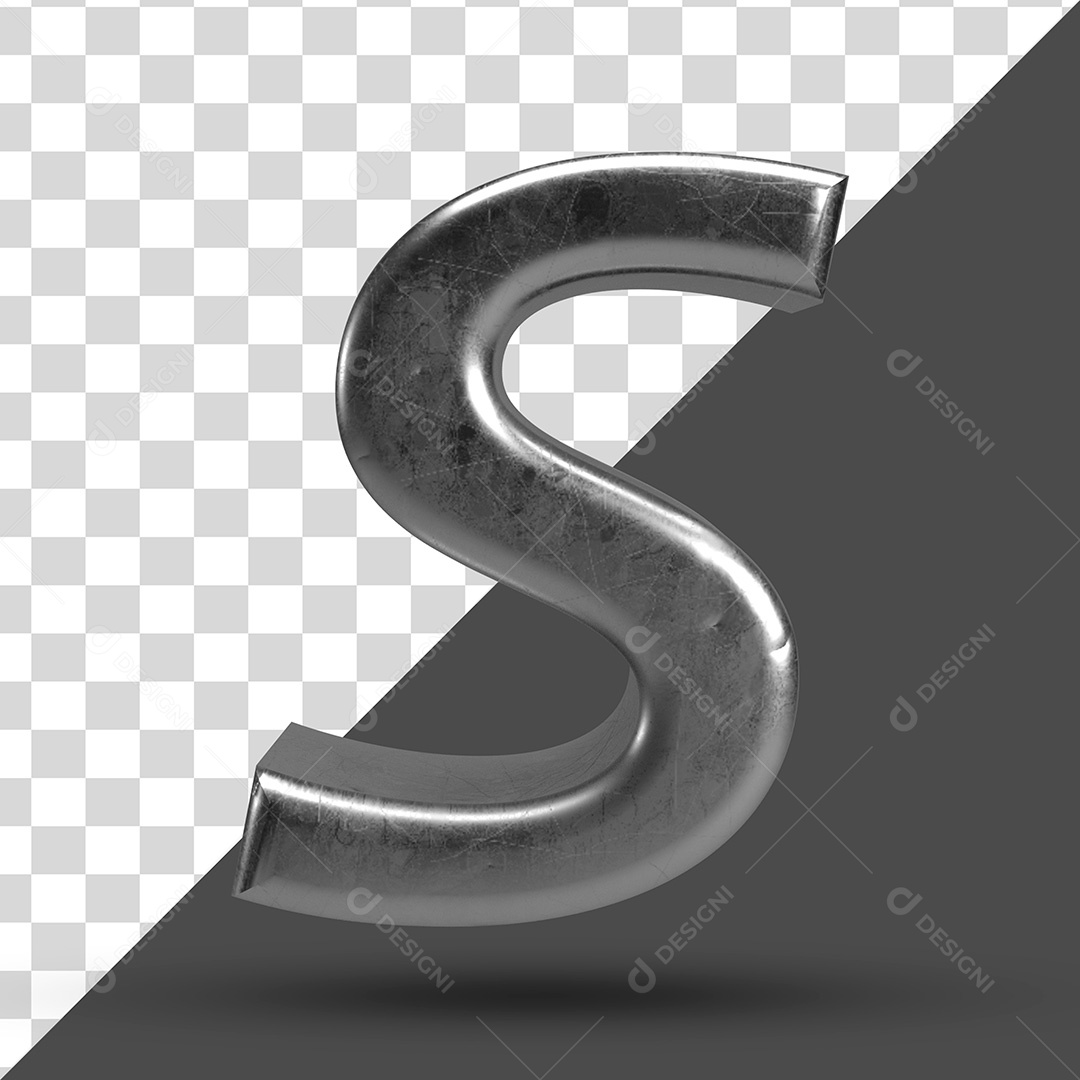 Letra S 3D PSD Para Composição