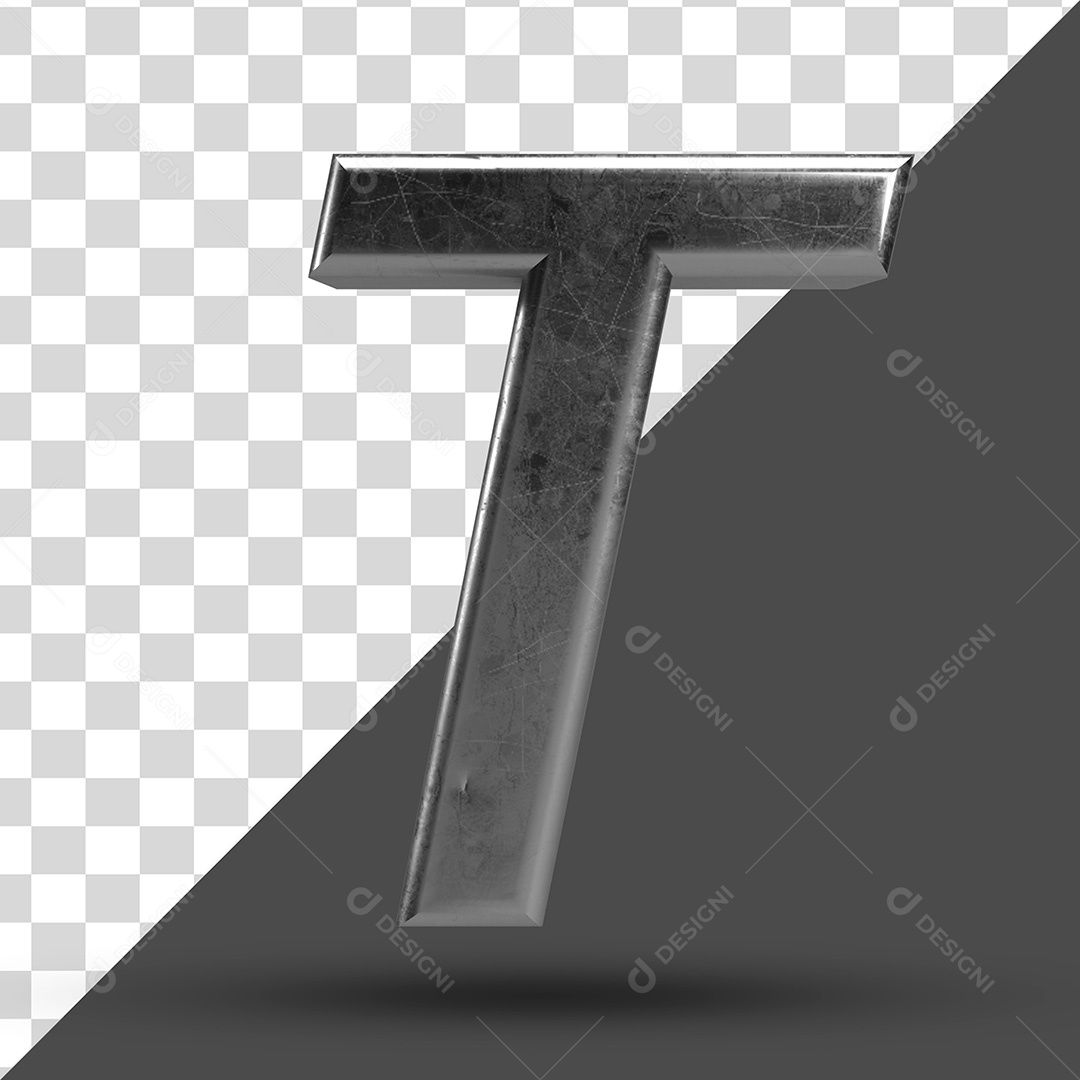 Letra T 3D PSD Para Composição