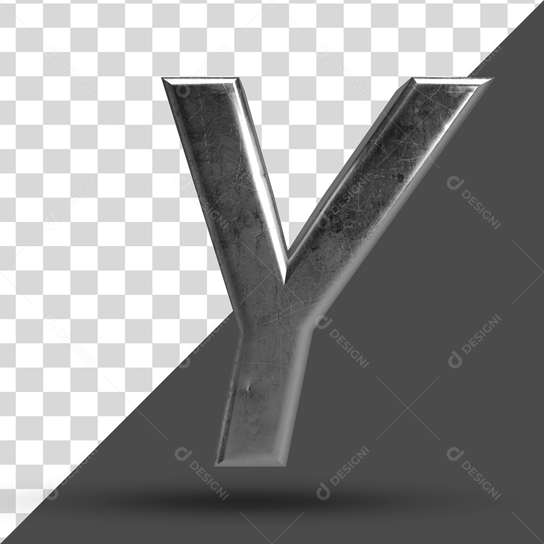 Letra Y 3D PSD Para Composição
