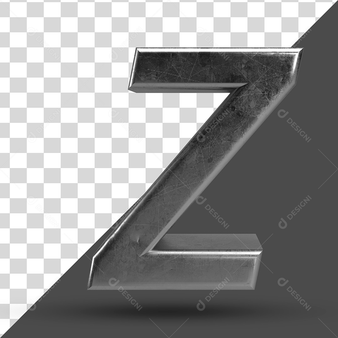 Letra Z 3D PSD Para Composição