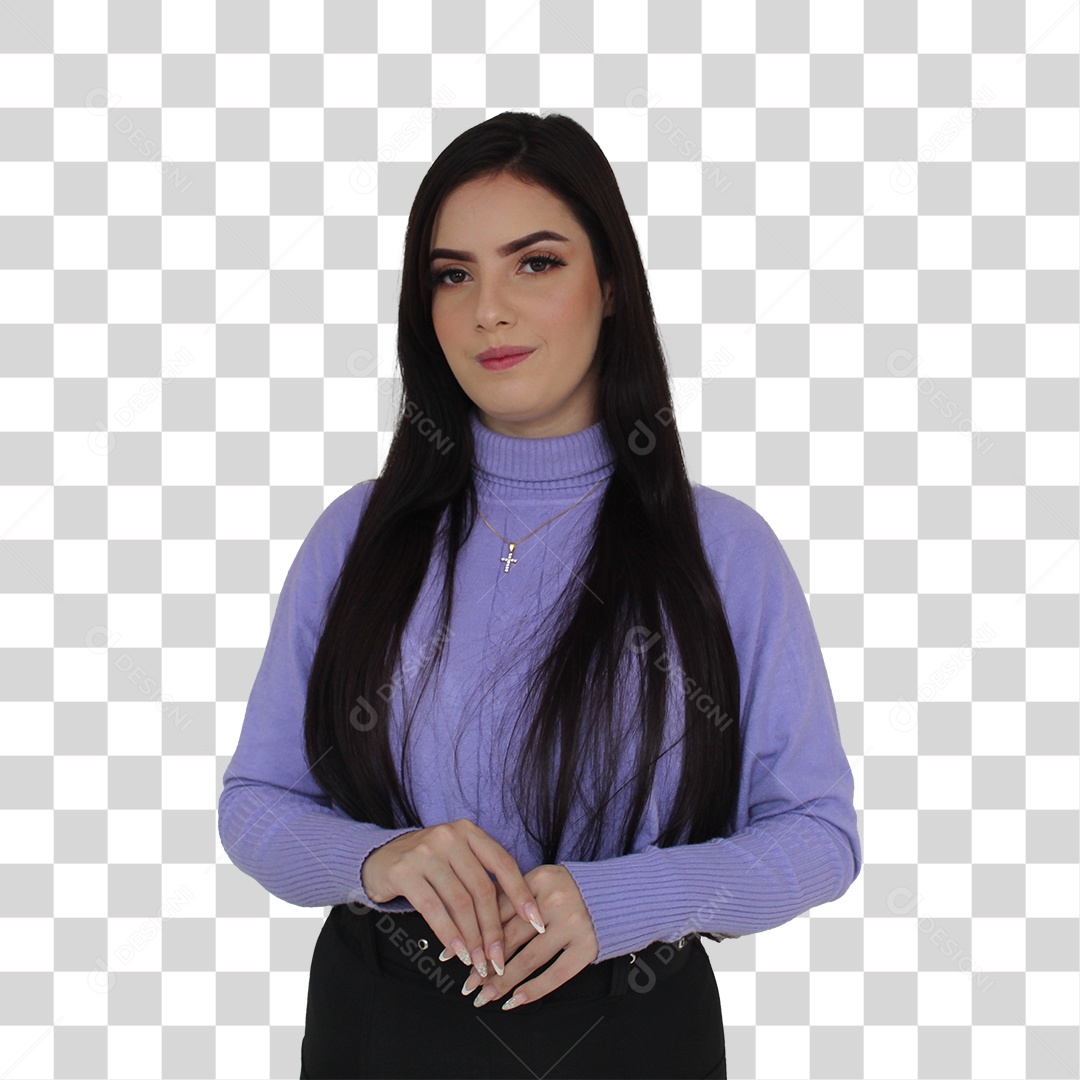 Jovem Mulher Olhando para as Câmeras PNG Transparente