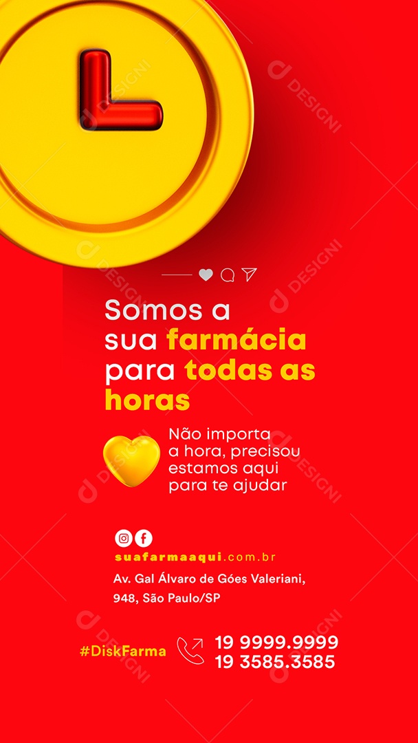 Story Somos a Sua Farmácia para Todas as Horas Social Meda PSD Editável