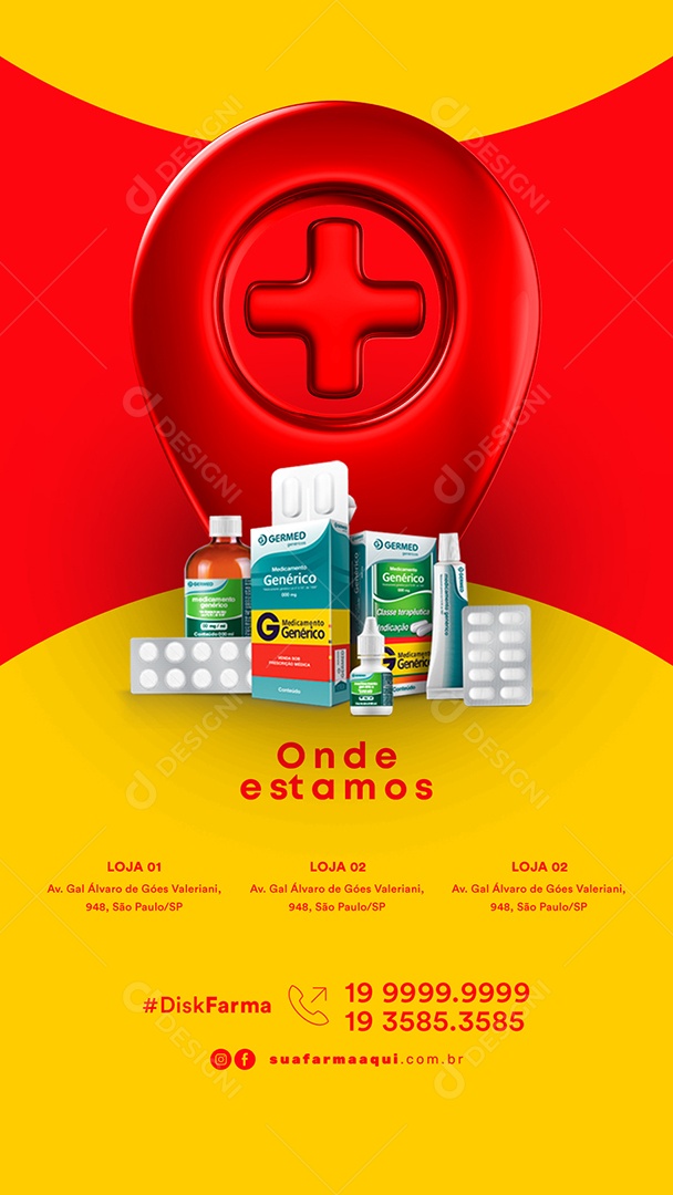 Story Onde Estamos Farmácia Social Media PSD Editável