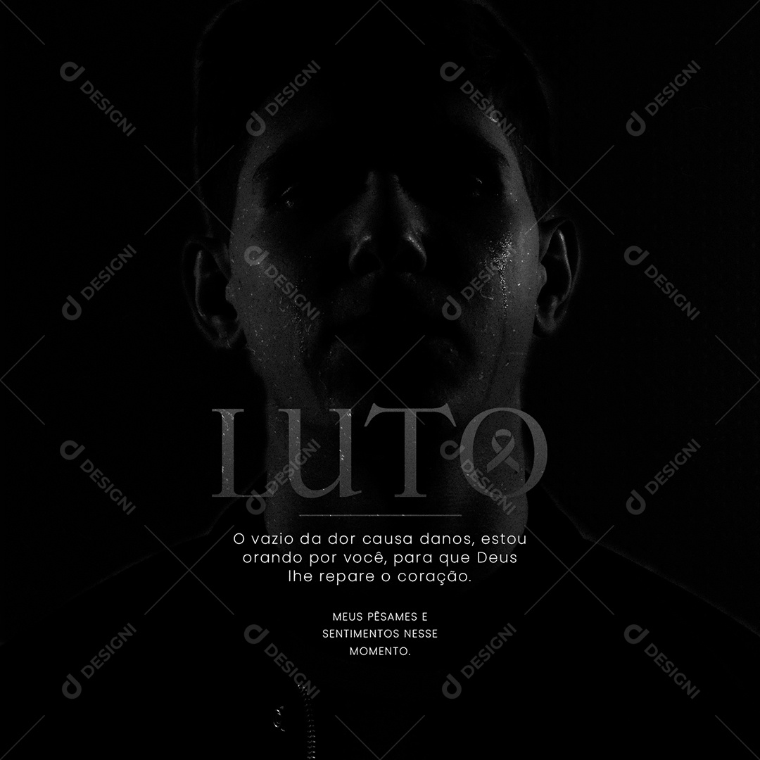 O Vazio da Dor causa Danos Luto Social Media PSD Editável