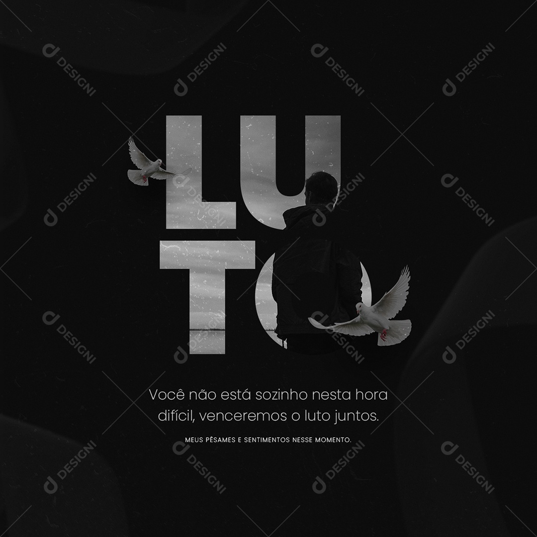 Você não Está Sozinho nesta Hora Difícil Luto Social Media PSD Editável